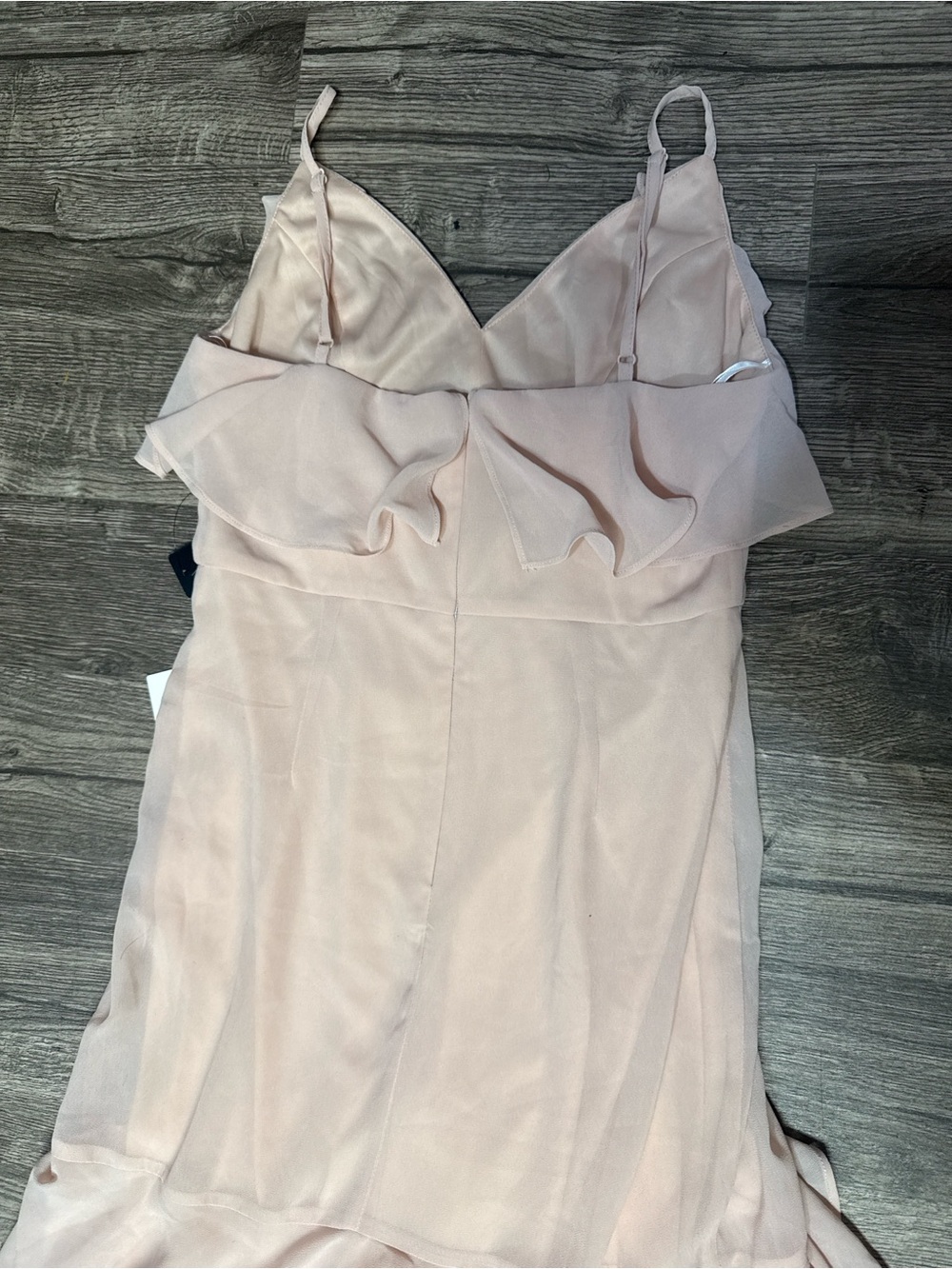 Lulus Blush Pink Ruffle Chiffon Maxi Dress NWT Size Small - Picture 7 of 10